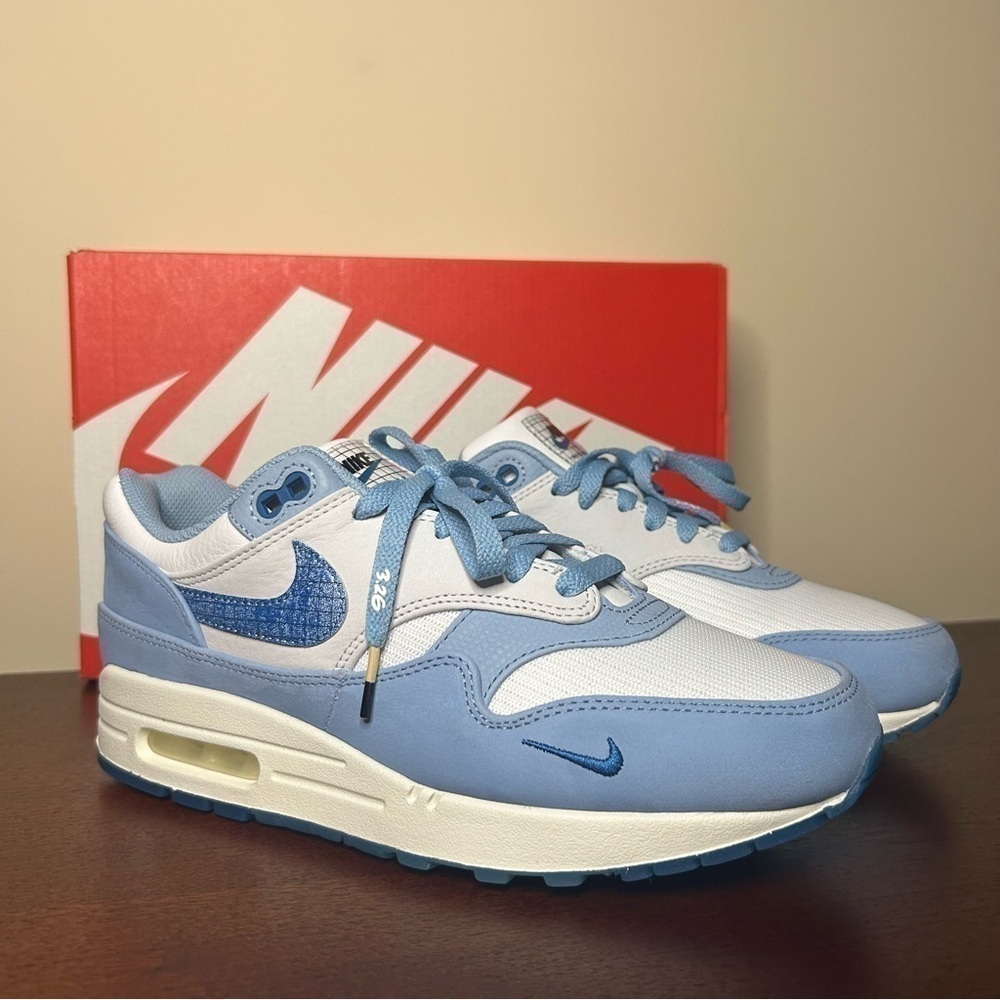 Nike | Air Max 1 Premium Blueprint, Size 9.5, Air Max Day Light Blue - Picture 11 of 13